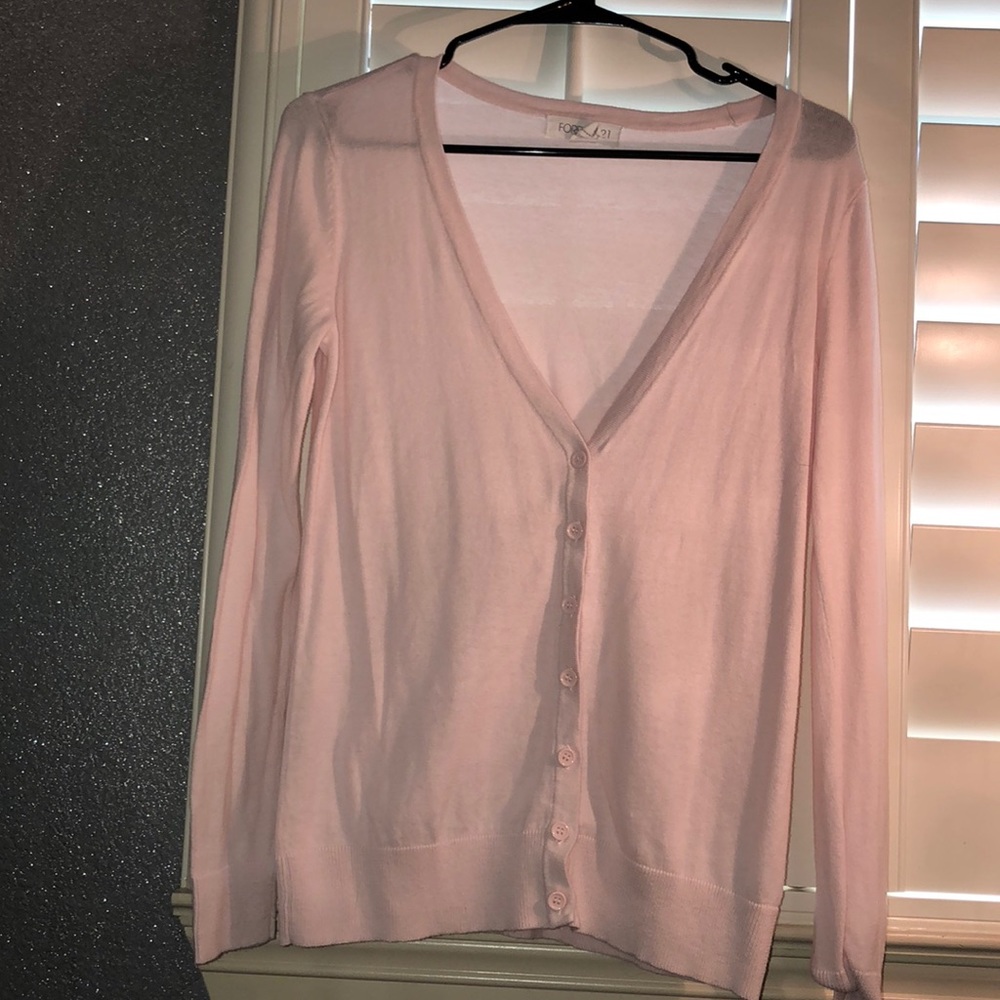Forever 21 baby pink cardigan size small